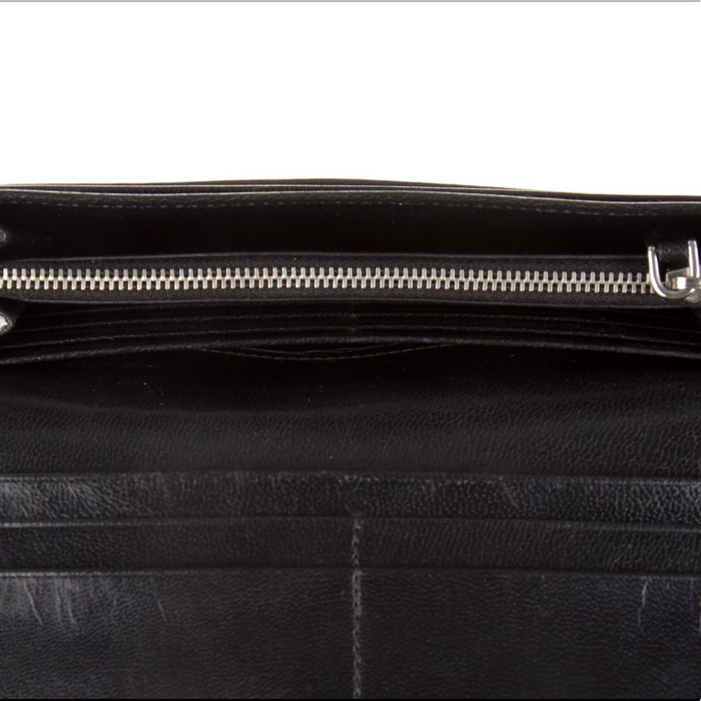 Prada Silver & Black Leather Continental Wallet - Picture 13 of 17